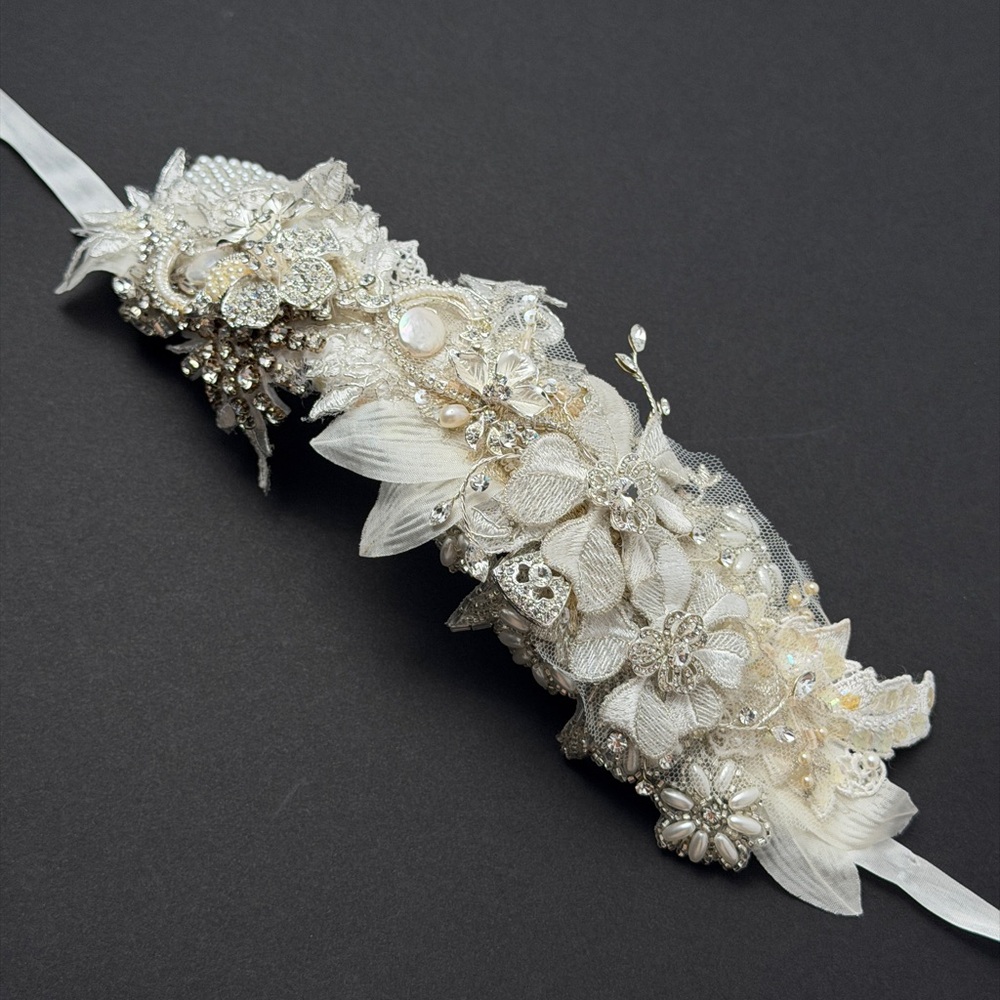 Twigs & Honey Elegant Bridal Headband with rhinestones and pearls